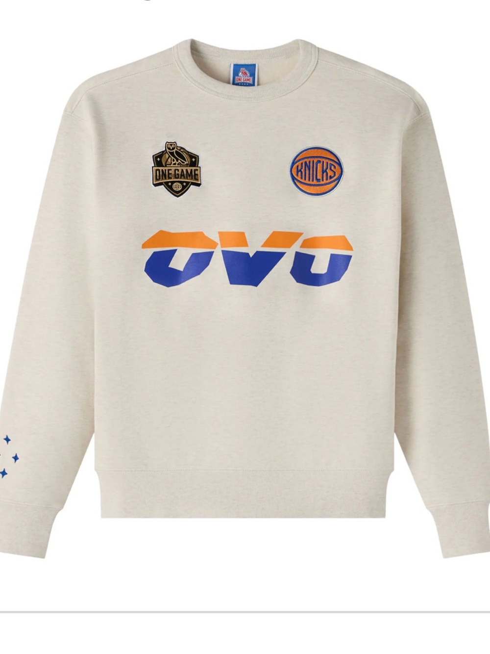 Men's New York Knicks OVO x NBA Natural Fleece Sweatshirt